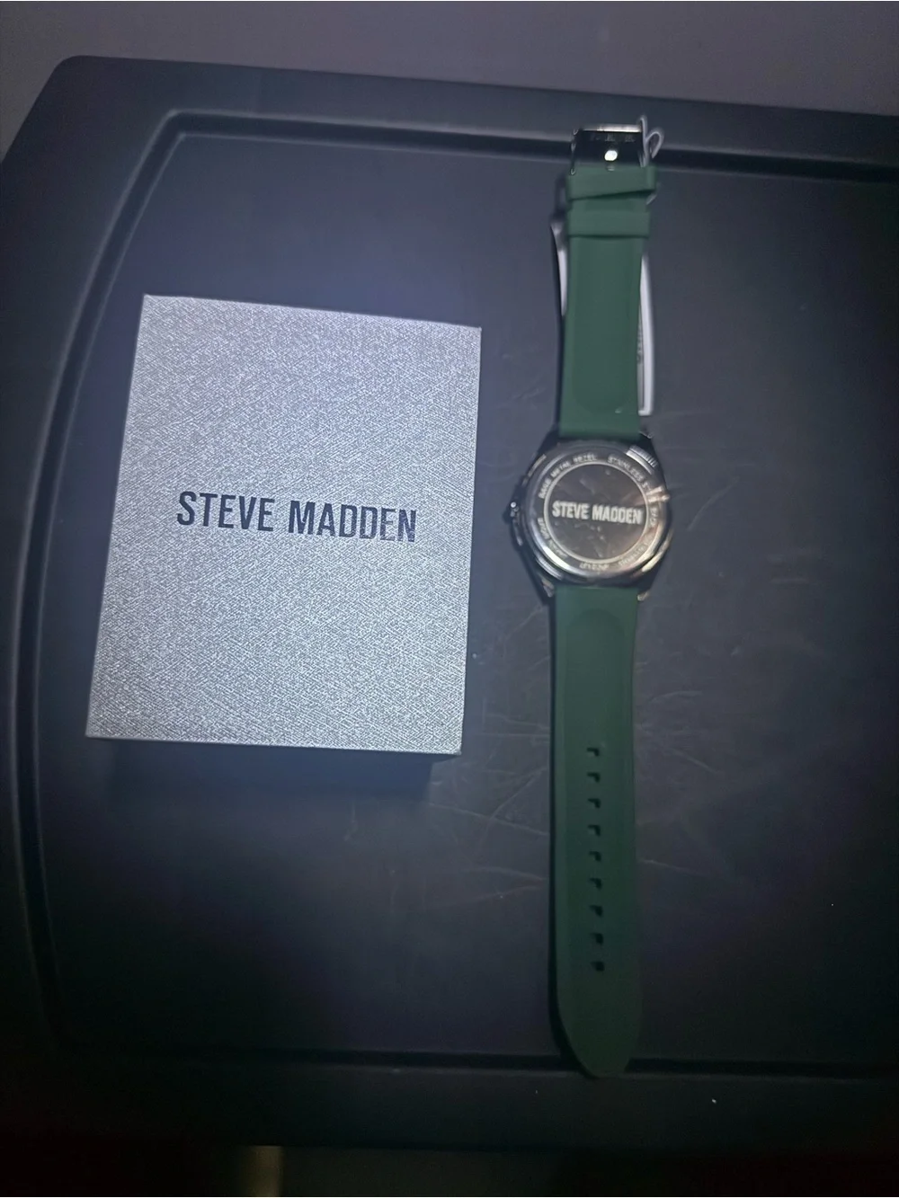 Steve Madden Green Textured Dial Chronograph Watch